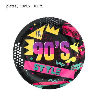 China Hot Sale Festival Decoration 90s Theme Party Decor Supplies For Tableware Decor for sale