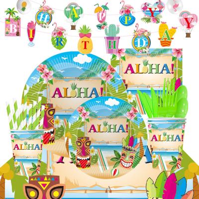 China New ALOHA Festival Decoration 2020 Theme Kids Birthday Party Decoration Supplies For Baby Shower Party for sale