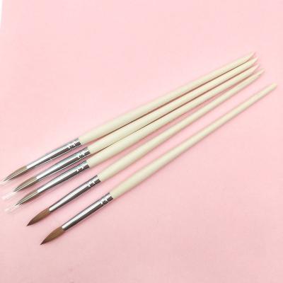 China Nails Beauty Size 6 Extension Nails Kolinsky 100% Natural Wood Acrylic Nail Pencil Brush for sale