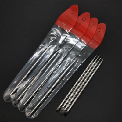 China Nail Cuticle Pusher Remover 410 Stainless Steel Metal Picker Orange Long Wood Sticks Nail Tool for sale