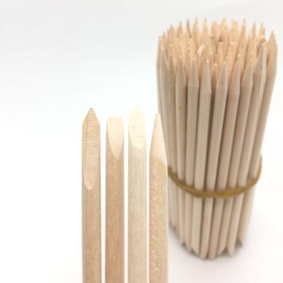 China Nail Cuticle Pusher Remover Customized Beauty Nail Product Around Pedicure Manicure Orange Wooden Stick for sale