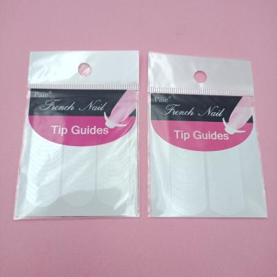 China Easy French Nails Wholesale Diy Art Small Oval French Nail Manicure Tips Guides Stickers for sale