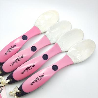 China Professional Dead Skin Double Sided Pink Plastic Handle Callus Remover Scoop Pedicure Foot Folder High Quality for sale