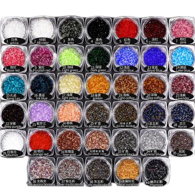 China New Diamond Nail Stickers Color Sharp Box Beauty 1 Box Bottom Finger Nail Super Flashing Micro Rhinestone Crystal Sand Glass Diamond Nail Art Jewelry for sale