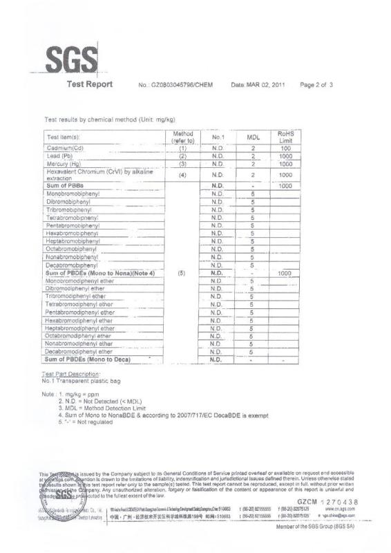 SGS test report - YIFENG PACKAGING PRODUCTS LIMITED