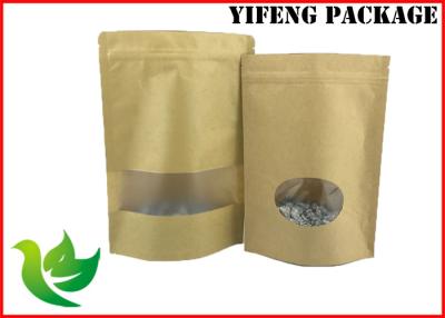 Cina Lo spuntino risigillabile sta sulla borsa marrone naturale della carta kraft del sacchetto della chiusura lampo. in vendita