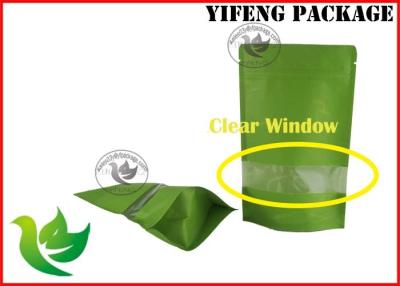 China Food Grade Kraft Paper Stand Up Pouch With Window , Moisture Proof for sale