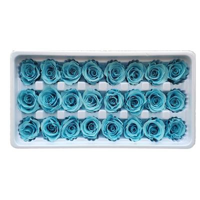 China Decoration 24 Pcs 3 Cm Head Small Size Decorative Flower Arrangement In Raw Material 2 To Grade A Preserved Roses for sale