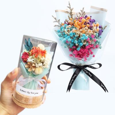 China Romantic Gifts Wish Bottle Preserved Rose Flower Bouquet Gifts Eternal Box Rose In The Glass Dome Christmas Valentine's Day Gifts for sale