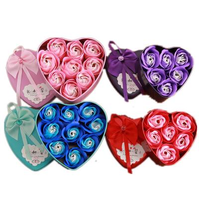 China Hot Selling Pink Amazon Soap Flower Gift Heart Gift Box For Birthday Valentines Day Mother's Day Gifts for sale