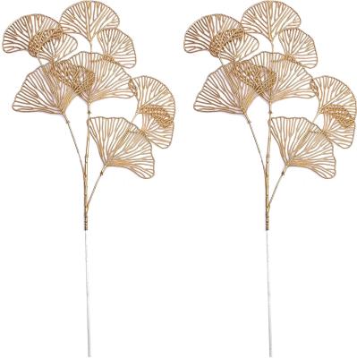 China Events Decoration Artificial Flowers Plastic Leaf Ginkgo Leaf Folium Ginkgo Ginkgo For Wedding Decor for sale