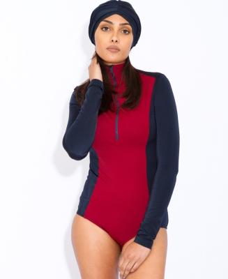 China Wholesale Anti-UV Women Muslim Swimwear Long Sleeve Swimsuit With Hat for sale