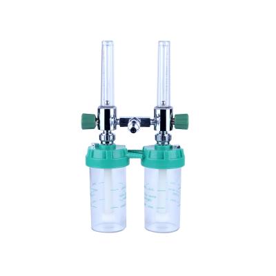 China Brass Copper Reduce Double Valve Medical Appliances Medical Oxygen Flow Meter With Rate for sale