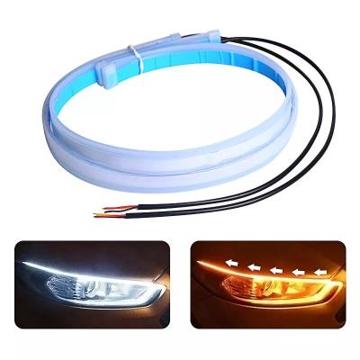 China 2 Pcs Flexible Car Led Strip Lights Car Led Strip Lights Turn Signal Lamp Daytime Running Headlight Waterproof 30Cm 45Cm AM1916 for sale