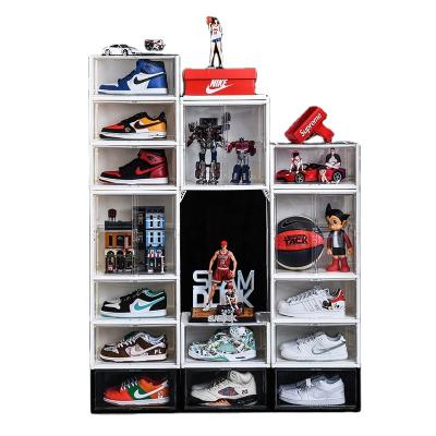 China Wholesale Display Storage Container Home Stackable Clear Plastic Shoe Box Container Storage Shoe Box High Quality Multilayer Space Saving Stackable Sneaker for sale