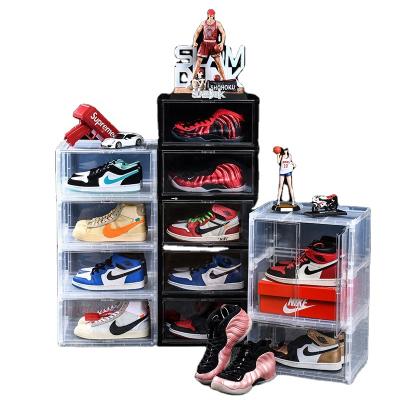 China New Creative Plastic Shoe Storage Box AJ Shoe Organizer Multi-Layer Detachable Dustproof Shoe Box Space-Saving Stackable Big-Sizes Sneaker Display for sale