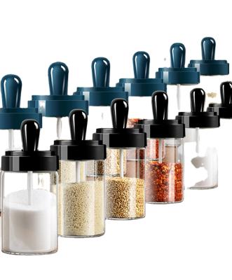 China China Wholesale High Quality Viable Lead Free Spice Condiment Glass Seasoning Jar For Salt Pepper for sale