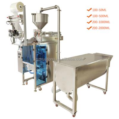 China Vacuum Air Sealing Automatic Vertical Pouch Sauces Vacuum Packing Machine for sale