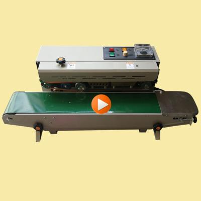 China Guangzhou FR-980 Small Business Food Plastic Continuous Bag Sealer Machine for sale