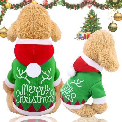 China Stocked Christmas Pet Clothes Dog Christmas Cat Costume Green Winter Christmas Gift Dog Clothes for sale