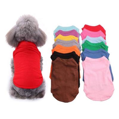 China Wholesale Viable Fresh Luxury Single Vest Coat Summer Cotton Cotton Pet Clothes Solid Pet Clothes Dog Clothes for sale