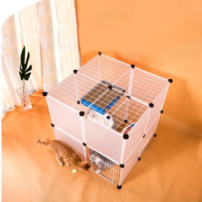 China Multifunctional Breathable Anti Jumping Cat Fence Indoor Cat Nest Insulation Double Layer Cat Cage Family Large House DIY Assembly for sale