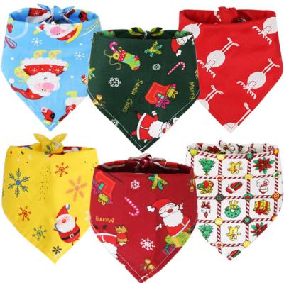 China Custom Wholesale Custom Printed Luxury Triangle Sublimation Christmas Cotton Dog Scarves Dog Bandana for sale