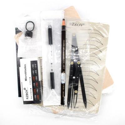 China Package KZBOY Individual Permanent Makeup Kit Set For Beginners Practice Manual Skin Pen Microblading Needles Ring Cup Microblading Training Kit for sale