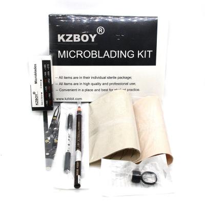 China Package KZBOY Microblading Individual Permanent Makeup Set Tools Supplies Practice Microblade Skin Handle Ring Cups Microblading Kit For Academy for sale