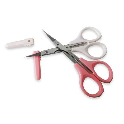 China Straight Handed Scissors Wholesale Stainless Steel Makeup Beauty Tool Women Forehead Trimmer Curved Tip Straight Eyebrow Scissors for sale