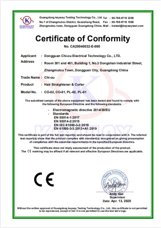 CE - Dongguan Chiou Electrical Technology Co., Ltd.