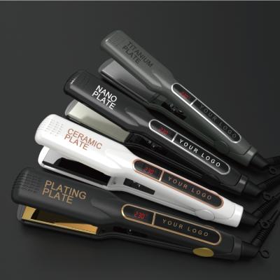 China Hotel Factory Direct Selling Best Safety Protection Digital LCD Display Flat Iron Permanent Hair Straightener Hair Straightener for sale