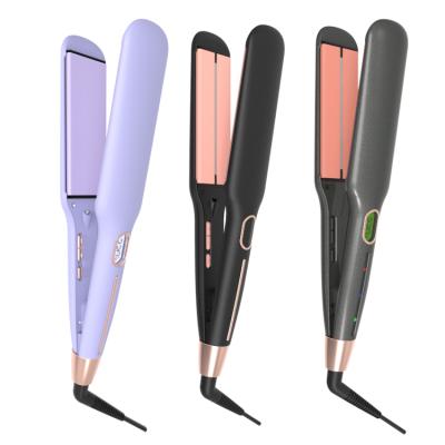 China Custom Hotel LED Digital Display Dual Voltage Hair Straighten Ceramic Flat Irons Hair Straighten Flat Iron for sale