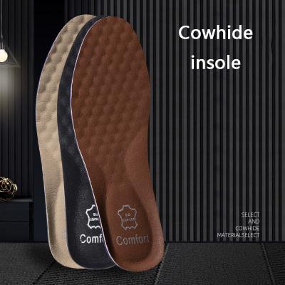 China Wholesale Custom Made Sport New Arrival Absorption Deodorization Sports Shock Absorption Cowhide Breathable Cushioning Insole for sale