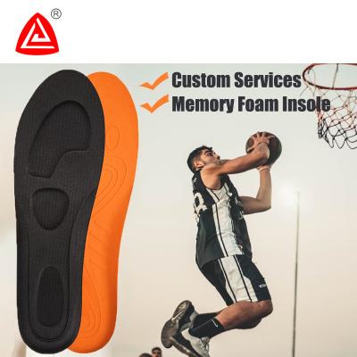 China Customized Soft PU Foam Insoles Soft Sport Sweated Material Highly Elastic Memory Foam Insole Customized Running Insoles for sale