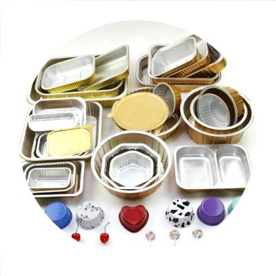 China Eco-friendly Top Selling Disposable Aluminum Foil Container Tray Lunch Box Casseroles For Food Packaging for sale