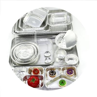 China Factory Supply Eco-friendly Aluminum Foil Container Tray Lunch Box Casseroles For Disposable Food Packaging for sale