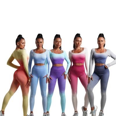 China Breathable Women's Gym Fitness Sets Ladies Fitness Wear Activewear Winter 2pieces Yoga Set Gym Clothing for sale