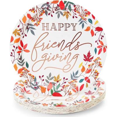 China Country Thanksgiving Paper Plates for Party Supplies Decorations Baby Sweet Design Party Disposable Paper Plates for Baby Shower for sale