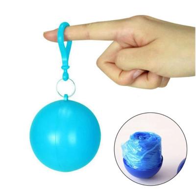 China Bachelor Raincoat Main Chain Tied Disposable Poncho In Ball Disposable Raincoat Pe Rain Poncho Ball Disposable Ball for sale