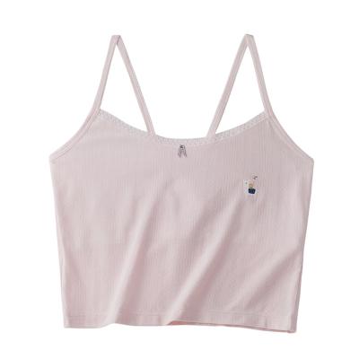 China Hot Selling Breathable Summer Cotton Underwear Girls Vest Underwear Vest For Girl for sale