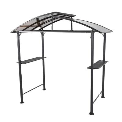 China Modern Outdoor Outdoor Metal Pole Polycarbonate Roof Garden Gazebo for sale