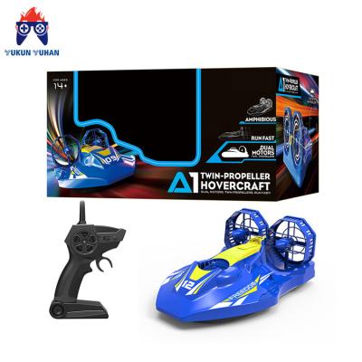 China Factory Direct Sale High Quality 4G RC Model 50 Meters Remote Control Hovercraft Amphibious Boat With Led Light for sale