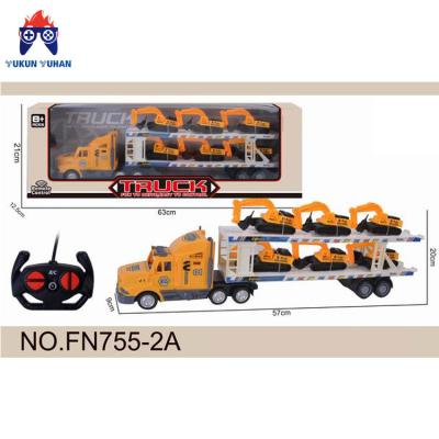 China Professional Factory Sale Remote Control Long Way RC Model RC4 Container Truck With 6 Big Excavator Engineering Vehicle Set for sale