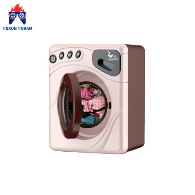 China Plastic Simulation Mini Home Appliances Educational Game Bedroom Toy Electric Music Lampight Washing Machine Toy for Children for sale