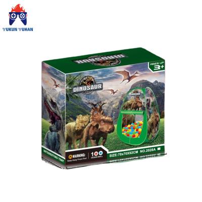 China Toy Factory Amazon Factory Wholesale Hot Selling Soft Simulation Dinosaur Foldable Pyramid With 100 Ocean Ball Boys And Girls Tent for sale