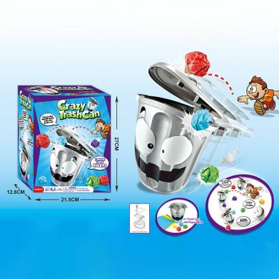 China Funny Tricky Party Parent-child Game Handcuffs Trash Can (4 AA Not Included) Trash Room Interactive Bounce Toy for sale