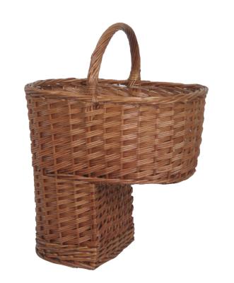 China 2021 New Design Sustainable Plant Plankton L-shape Natural Wicker Rattan Woven Laundry Stairs Storage Basket With Handle for sale