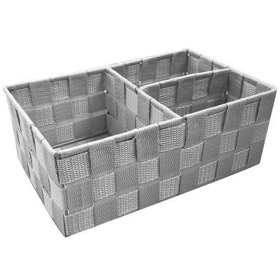 China Sustainable Polypropylene Sheets Fabric Roll Fiber Rope Strip Bags Nylon PP Webbing Baskets Box Woven Fabric Storage Basket for sale