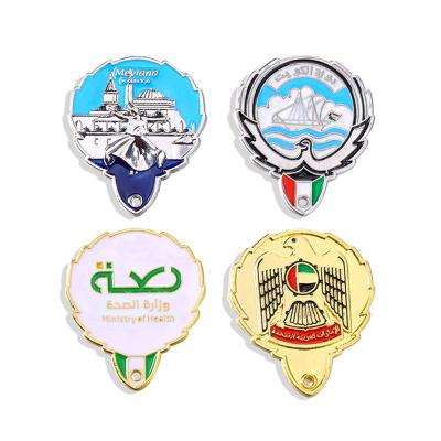 China Custom Metal Soft Enamel Lapel Cartoon Soft Labor Gold Europe Metal No Minimum Kuwait Pin Badge National Day for sale